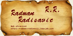 Radman Radisavić vizit kartica